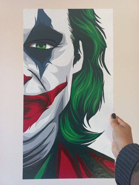 Exploring the Creative World of Canvas Creations Comic Painting Pop Art, Villian Painting, Joker Canvas Painting, Avengers Canvas Painting, Joker Art Drawing, Joker Drawing, Joker Painting, Marvel Art Drawings, Joker Drawings