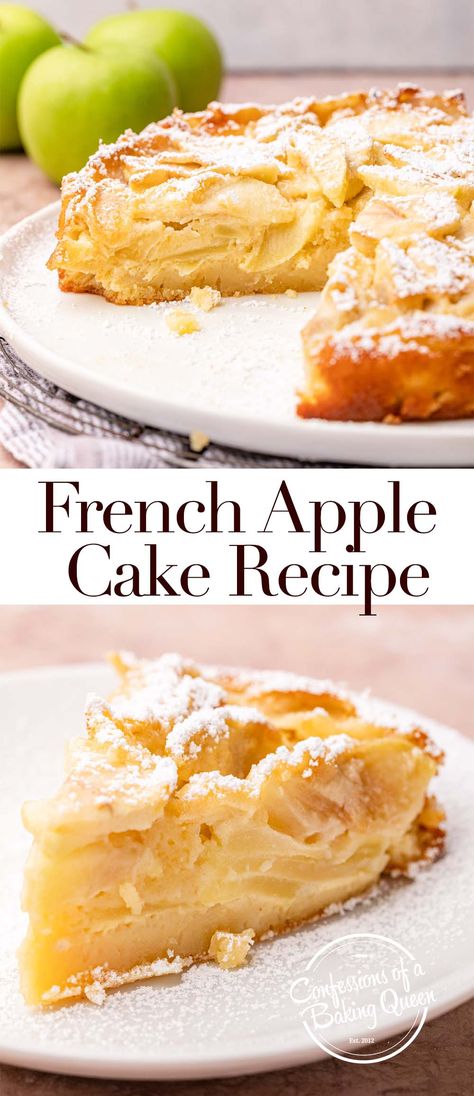 Get ready to enjoy a piece of this melt-in-your-mouth French Apple Cake. It's so good and step-by-step photos teach you how to bake this delicious cake recipe. French Apple Cake Recipe, Apple Cake Recipe Easy, Easy Apple Cake, French Apple Cake, Apple Cake Recipe, French Cake, Apple Dump Cakes, Apple Cake Recipes, Rustic Cake