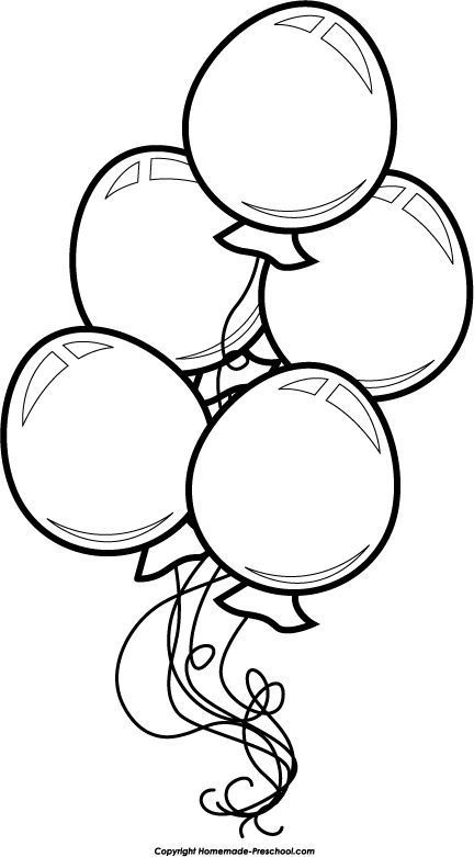 Bunch Of Balloons Drawing, Balloons Coloring Pages, Birthday Balloons Clipart, Balloon Drawing, Images Noêl Vintages, Balloon Clipart, Birthday Coloring Pages, 5 Balloons, Kids Coloring Book