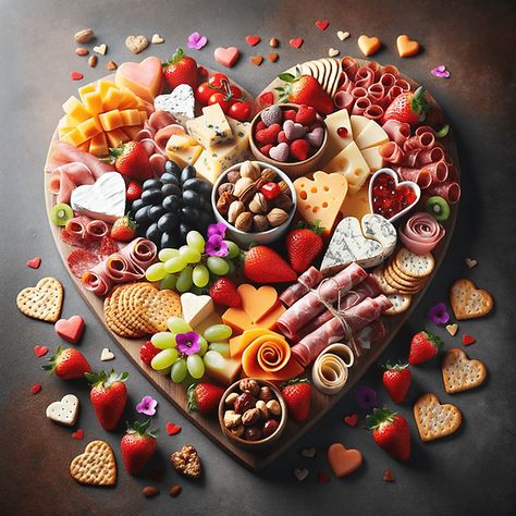 valentine charcuterie board - heart shaped board Heart Shaped Cheese Board, Heart Charcuterie Board Ideas, Heart Shaped Charcuterie Board, Butterfly Charcuterie Board, Valentine Charcuterie Board, Heart Charcuterie Board, Valentine Charcuterie, Charcuterie Board Inspiration, Charcuterie Board Ideas