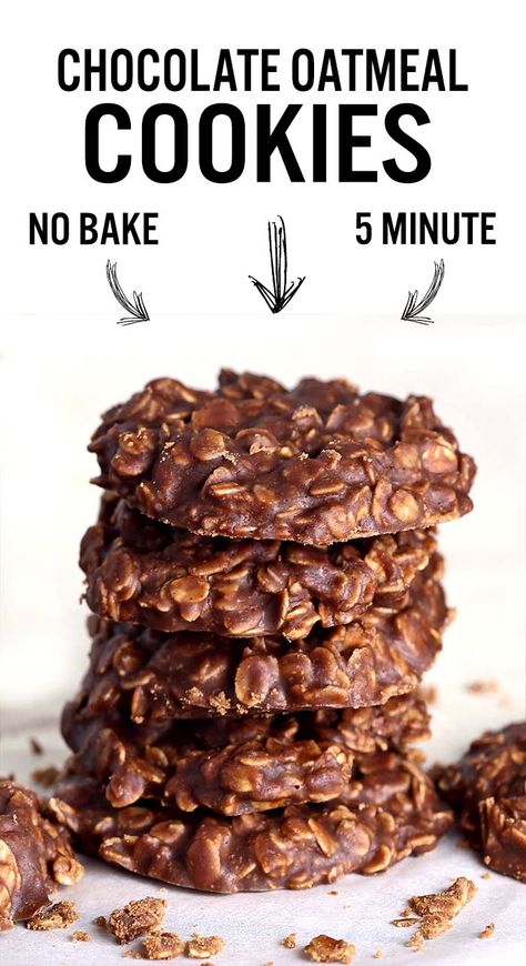 No Bake Chocolate Oatmeal Cookies, Oatmeal No Bake Cookies, Chocolate No Bake Cookies, Amazing Meals, Chocolate Oatmeal Cookies, Baking Recipes Cookies, Chocolate Oatmeal, Oatmeal Cookie Recipes, Makanan Diet