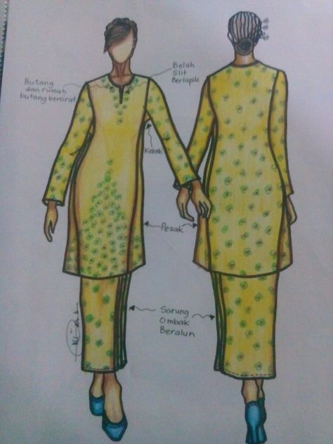 Sample sketches Baju Kurung Tradisional utk student Raya 2022, Fashion Batik, Croquis Fashion, Fashion Design Template, Model Kebaya, Children Sketch, Facebook Cover Design, Fesyen Rambut, Nasi Lemak