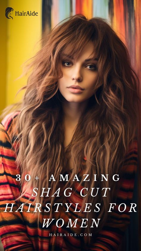 Long Shag Cut Edgy Long Haircuts, Choppy Layers For Long Hair, Long Shag Cut, Medium Shaggy Hairstyles, Long Shag Hairstyles, Curly Shag Haircut, Shag Cut, Women Haircuts Long, Shaggy Long Hair