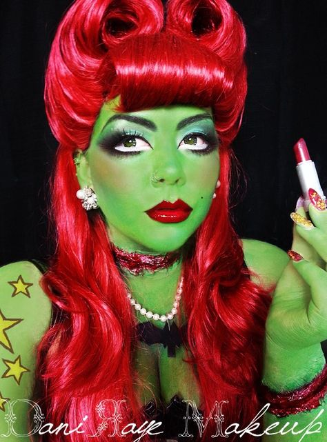 Pinup Zombie Costume, Zombie Pinup Makeup, Zombie Makeup Green, Zombie Eye Makeup, Glam Zombie Makeup, Green Zombie Makeup, Zombie Burlesque, Zombie Girl Makeup, Pretty Zombie Makeup