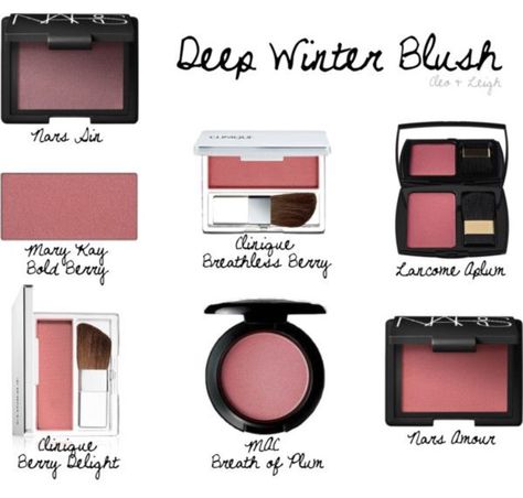 Deep Winter blush Dark Winter Makeup Products, Deep Winter Blush, Deep Winter Palette Outfits, Mary Kay Blush, Color Analysis Winter, Winter Skin Tone, Winter Lipstick, Cool Winter Color Palette, Deep Winter Palette