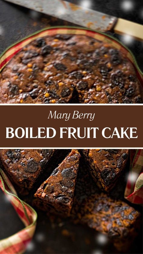 Mary Berry’s Boiled Fruit Cake is a simple yet delightful treat rich in flavor. combines water, sugar, dried fruit, butter, spices, bicarbonate of soda, eggs, and self-raising flour. With a total time of 90 minutes, it yields 8 servings. Mary Berry Boiled Fruit Cake, Merry Berry Recipes, Boiled Fruit Cake Recipes, Mary Berry Fruit Cake, Mary Berry Cake Recipes, Traditional Fruit Cake Recipe, Fruit Buns, Dark Fruit Cake, Mary Berry Recipes Baking