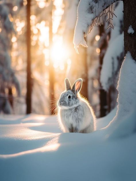 Snow Rabbit, Winter Landscape Photography, Snow Animals, Reflection Photos, Snow Photography, Winter Painting, Winter Animals, Winter Wallpaper, Winter Scenery