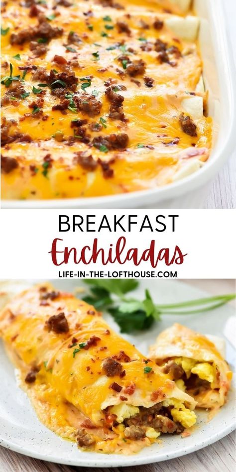 Overnight Breakfast Enchiladas, Breakfast Enchiladas, Breakfast Casserole Recipe, Salsa Guacamole, Overnight Breakfast Casserole, Travel Recipes, Overnight Breakfast, Breakfast Meal, Recipes Casserole