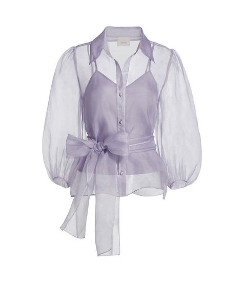 Elegant long sleeve organza blouse. Transparent organza image 2 Organza Tops, Organza Jacket, Bride Lingerie, Organza Shirt, Organza Blouse, Organza Top, Cinq A Sept, Organza Fabric, Satin Top