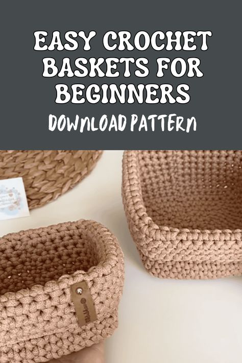 Create stylish and functional storage with these easy crochet baskets for beginners! Perfect for organizing your space, these baskets are simple to make and require only basic crochet skills. Follow the step-by-step instructions to craft beautiful, durable baskets in various sizes and colors. Start your crochet journey today and add a handmade touch to your home! Crochet Basket With Rope, Diy Crochet Basket Free Pattern, Free Crochet Patterns Baskets, How To Crochet A Basket For Beginners, Easy Crochet Baskets For Beginners Free, Small Crochet Basket Pattern, Easy Crochet Basket Pattern Free, Crocheted Baskets Free Patterns Easy, Crochet Baskets Free Patterns Simple