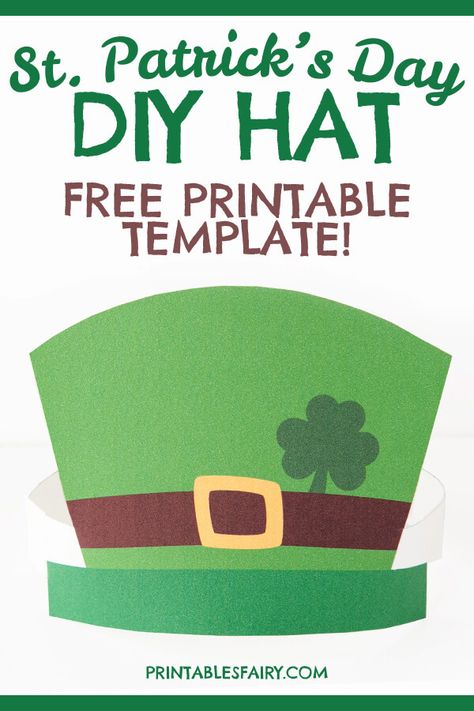 Free St. Patrick's Day Hat template. Two versions available. The perfect leprechaun headbands for preschool, kindergarten, and first grades! Leprechaun Hat Printable, Leprechaun Hat Template Free Printable, Leprechaun Hat Template, Leprechaun Hat Craft, San Patrick Day, Diy Craft For Kids, Make Your Own Hat, Leprechaun Craft, St Patricks Day Hat