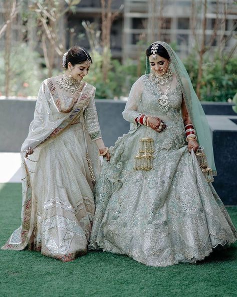 Lavender To Pistachio Green, Outfit Colours You Can Pick For Your Sister’s Intimate Wedding! | WedMeGood Brother Wedding Dress For Sister, Brother Wedding Dress For Sister Indian, Bridesmaid Games, Bridal Entry, Bridesmaid Photoshoot, Bridesmaid Lehenga, Bridal Squad, Pengantin India, Sisters Wedding