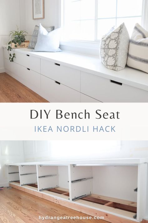 Ikea Window, Nordli Ikea, Ikea Window Seat, Ikea Bench, Diy Bench Seat, Diy Window Seat, Ikea Nordli, Window Seat Design, Window Seat Storage