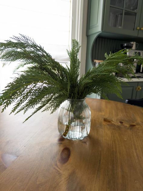 5 Holiday Centerpiece Ideas Using Joanna Gaines’ Clever Hack | Apartment Therapy Winter Dining Room Table Decor, Black And Gold Ornaments, Holiday Centerpieces For Tables, Black Table Runner, Wooden Chargers, Cream Dinnerware, Small Pine Trees, Gold Table Setting, Never Going Back