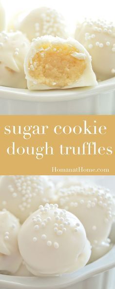 Dessert Truffles, Cookie Dough Truffles, Truffle Recipe, Sugar Cookie Dough, Homemade Candies, Sugar Cookies Recipe, Yummy Sweets, Sweets Desserts, Sweets Treats