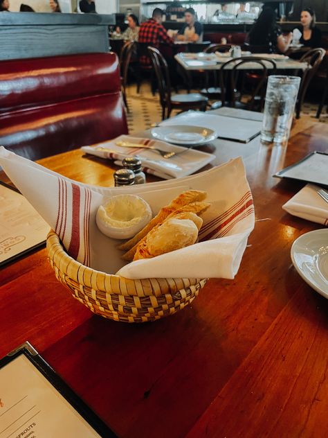 Bread Basket Restaurant, French Bread Basket, Basket Of Bread, Bread Restaurant, Lavender Kitchen, French Restaurant, French Restaurants, Bread Basket, French Bread