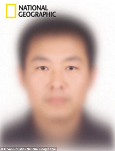 Typical face: The composite image of a 28-year-old Han Chinese male  the world’s most typical person is right-handed, christian, lives in a city, works in the service sector, makes less than $12,000 per year, and has a mobile phone but no bank account.  Current trends indicate that by 2030 the average person will be Desi. Chinese Men, Average Person, Chinese Man, Current Trends, 28 Years Old, Human Face, Language Skills, Bank Account, National Geographic