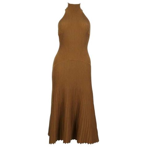 Classy Dresses Short, Vintage Halter Top, Vintage Halter Dress, Stretch Dresses, Dresses Brown, Versace Vintage, Low Back Dresses, Classic Style Outfits, Versace Dress