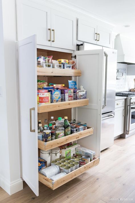 Galley Kitchen Storage, Organic Apartment, Wide Galley Kitchen, Wide Pantry, Kitchen Cabinet Storage Ideas, Living Room India, Cabinet Storage Ideas, Kitchen Cabinets Storage Organizers, Interior Ikea