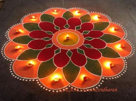 Colours Rangoli......... Kali Pujo, Diwali Dhamaka, Indian Rangoli Designs, Easy Rangoli Designs Videos, Very Easy Rangoli Designs, Peacock Rangoli, Rangoli Designs Photos, Diwali Photos, Rangoli Designs Simple Diwali