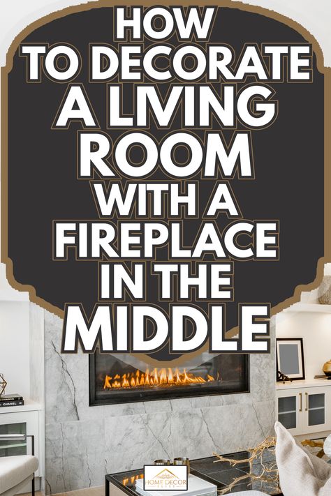 Decor Beside Fireplace Spaces, Fireplace In The Middle Of Living Room, Living Room With Chimney In The Middle, How To Decorate On Either Side Of Fireplace, Around The Fireplace Decor, Living Room With Fireplace Decor Ideas, Living Room With Fireplace In The Middle, Styling Around Fireplace, Decoration Above Fireplace