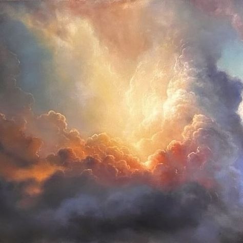 Ksenya Verse | What can be more pleasant than glowing cloud? 👀 Just painted this painting, now available on my website along with some more minis under… | Instagram Cloud Painting Acrylic, Oil Painting Videos, Summer Nature Photography, Glow Cloud, Outside My Window, Oil Painting Nature, Cloud Art, Sky Painting, Cloud Painting