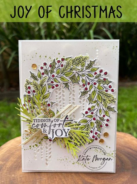 Su Christmas Classics Cards, Su Joy Of Noel Cards, Stampin Up Joy To You, Stampin Up Joy Of Noel, Joy Of Noel Stampin Up Cards, Christmas Classics Stampin Up Cards, Kate Morgan, Christmas Classics, Create Christmas Cards