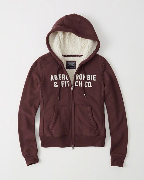 product image Heritage Logo, Womens Coats, Sherpa Hoodie, American Clothing, Abercrombie And Fitch, Women's Coats & Jackets, American Apparel, Zip Up, Abercrombie Fitch