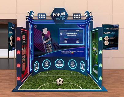 Sport Booth Design, Soccer Activation, Football Activation, Gaming Booth, Football Display, Brand Activation Ideas, Football Stand, Booth Design Exhibition, Game Booth