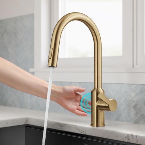 Kraus KPF-2821BB Oletto High-Arc Single Handle Pull-Down Kitchen Faucet, 21 Inch, Brushed Bronze - Amazon.com Touchless Faucet, Kitchen Faucet With Sprayer, Brass Kitchen Faucet, Water Waste, Cleaning Guide, Raw Foods, Single Handle Kitchen Faucet, Kitchen Faucets, Faucet Handles