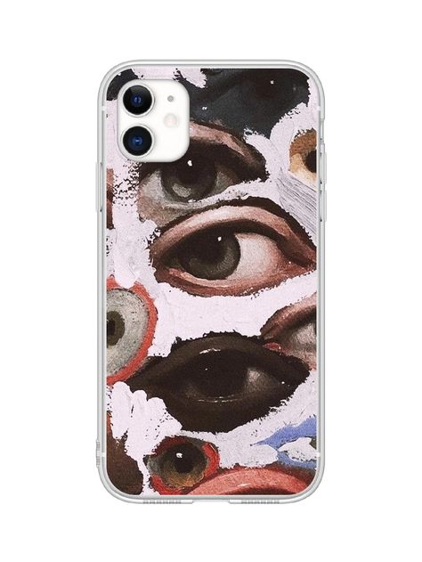 Multicolor  Collar  TPU Figure Phone Cases Embellished   Phone/Pad Accessories Eye Phone Case, Anime Portrait, Creative Iphone Case, Drawing Ideas List, Photos Of Eyes, Eye Print, Eye Painting, Art Phone Cases, Print Phone Case