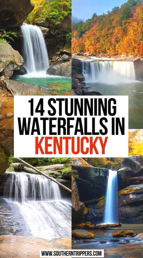 14 Stunning Waterfalls In Kentucky | 14 Gorgeous Waterfalls In Kentucky | best waterfalls in kentucky | kentucky waterfalls | ky waterfalls kentucky | hiking in kentucky waterfalls | cumberland falls kentucky waterfalls | red river gorge kentucky waterfalls | kentucky waterfall road trip | kentucky travel | #kentuckywaterfalls #kentuckytravel Kentucky Tourism Things To Do, Gorge Underground Kentucky, The Kentucky Castle, Hiking In Kentucky, Red River Gorge Kentucky Camping, Places To Go In Kentucky, Gorge Underground Rogers Kentucky, Kentucky Bucket List, Kentucky Vacation Ideas