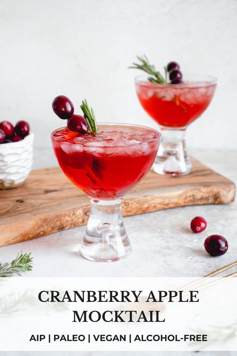 Mocktail Cranberry, Apple Mocktail, Aip Drinks, Paleo Holiday Recipes, Holiday Mocktail, Unsweetened Cranberry Juice, Aip Breakfast, Paleo Drinks, Vegan Paleo Recipes