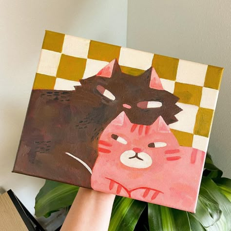 Arte Doodle, Seni Vintage, 디즈니 캐릭터, Hemma Diy, Canvas Painting Designs, Seni Cat Air, Cute Paintings, Small Canvas Art, Arte Sketchbook