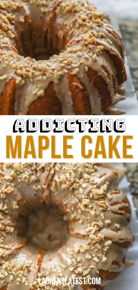 Maple Nut Cake, Maple Walnut Cake With Maple Frosting, Maple Bar Cake, Desserts With Maple Frosting, Maple Glaze Recipe Easy, Maple Butter Cake, Maple Apple Desserts, Maple Bar Donut Birthday Cake, Maple Donut Cake