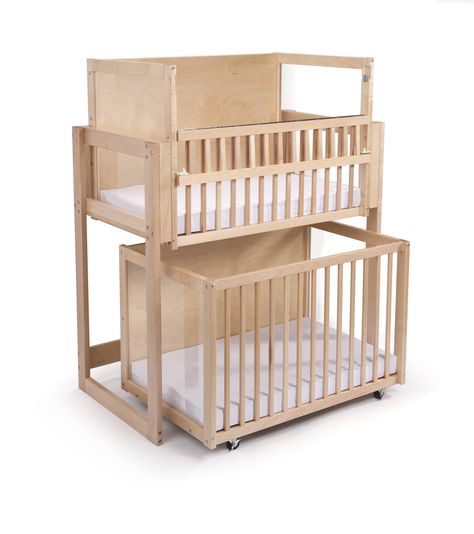 Double decker, bunk-bed, stacked cribs. Must save space right?? Bunk Bed Crib, Contemporary Bunk Beds, Unique Cribs, Twin Cribs, Modern Bunk, Modern Bunk Beds, Modern Crib, Bed Double, Best Crib