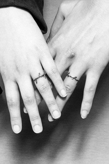 Infinity Wedding Ring Tattoo, Married Ring Finger Tattoos, Marriage Finger Tattoo Ideas, Promise Ring Tattoo Couple, Always Ring Tattoo, Tattoos For Wedding Finger, Name Ring Finger Tattoo, Mens Wedding Finger Tattoo, Engagement Finger Tattoo