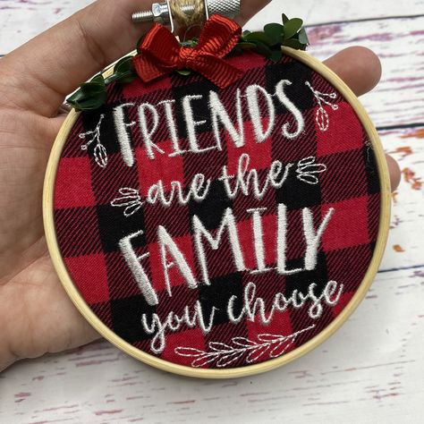 Friendship Ornaments, Buffalo Plaid Fabric, Friend Christmas Ornaments, Friendship Quote, Funny Ornaments, Friend Ornament, Bible School Crafts, Joy Christmas, Animal Crafts For Kids