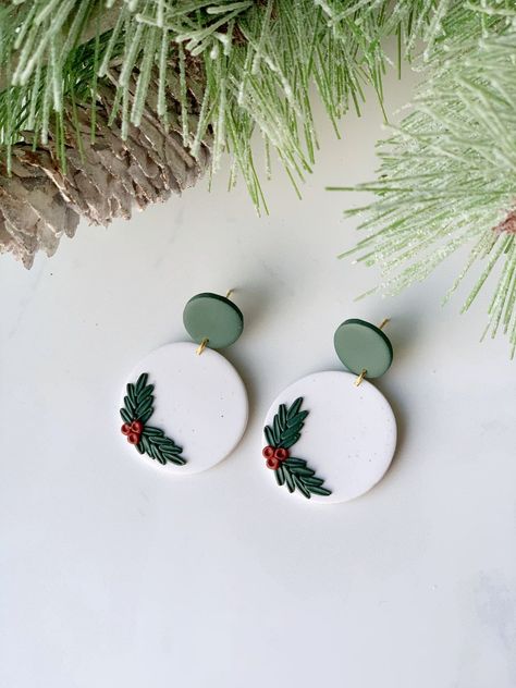 Christmas polymer clay earrings