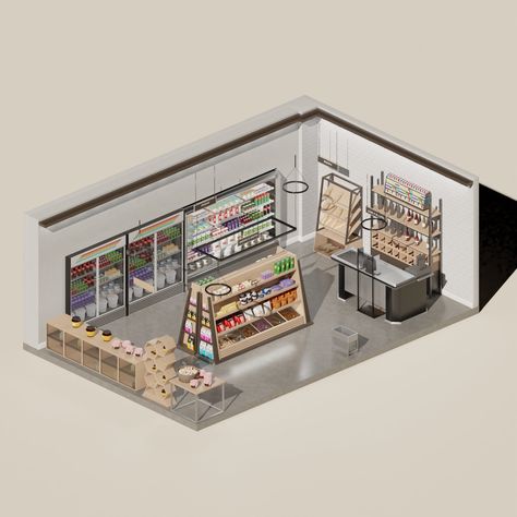 3D Model Mini Market PNG - Toffu Co 3d Shop Design, Convenient Store Aesthetic, Mini Store Design, Bloxburg Store Ideas, Interior Design Portfolio Layout, Small Market, Shopping Clipart, Drawing Designs, Mini Market