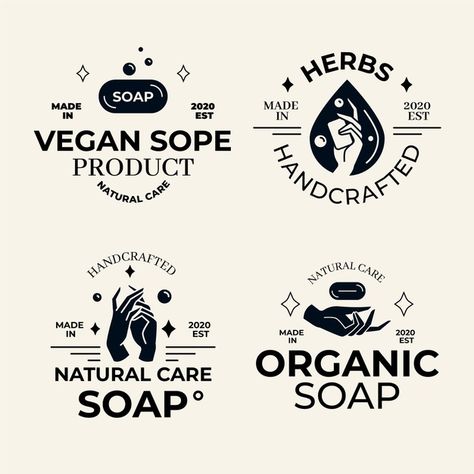 Soap label collection | Premium Vector #Freepik #vector #logo #vintage #label #organic Soap Label Design, Soap Packaging Design, Tea Logo, Presentation Design Layout, Cosmetic Logo, Soap Labels, Soap Shop, Graphic Design Fonts, Soap Packaging