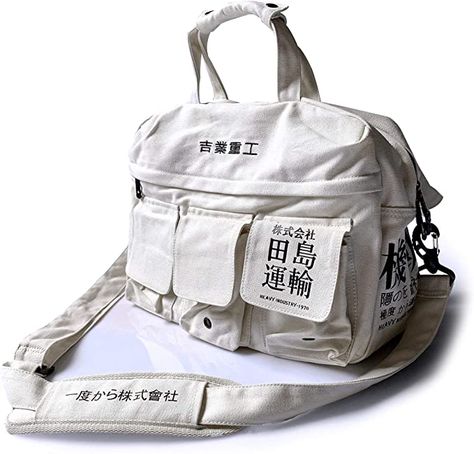 Amazon.com | Crossbody Travel Bag Casual Shoulder Unisex Anti Theft Techwear Streetwear Student Messenger Bag (Beige) | Messenger Bags Fashion Hardware, Techwear Streetwear, Tas Bahu, 일본 패션, Streetwear Accessories, Japanese Streetwear, Crossbody Messenger Bag, Style Streetwear, Laptop Pocket