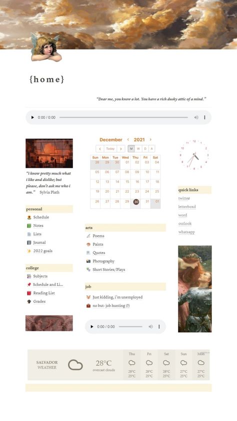 Homepage Notion Aesthetic, Notion Pages Ideas Aesthetic, Notion App Template Aesthetic, Notion Personal Page Ideas, Mobile Notion Aesthetic, Journal Notion Ideas, Notion Home Page Ideas Aesthetic, Notion Layout Ideas Aesthetic, Notion Set Up Ideas