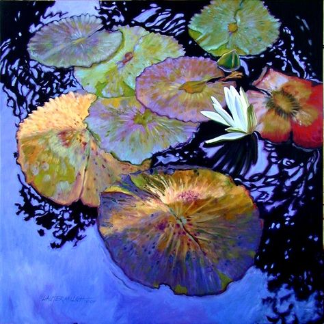 Water Lilies Art, Water Lilies Painting, Lily Art, Pond Painting, Lily Painting, Lotus Art, Palette Art, 수채화 그림, Flowers Plants