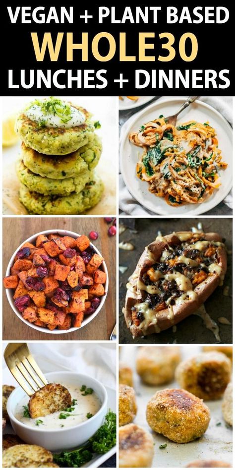 Plant Based Lunches, Whole 30 Vegetarian, Whole30 Lunch, Whole30 Vegan, Lunch And Dinner Recipes, Whole 30 Lunch, Whole Foods Vegan, Vegan Plant Based, Whole30 Dinners