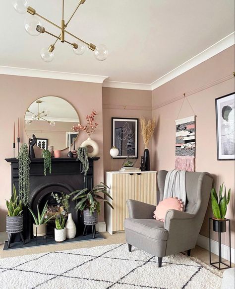 Color Trends 2023, Classy Rooms, Living Colors, Living Room Wall Color, Modern Boho Living Room, Victorian Living Room, Room Wall Colors, Interior Design Per La Casa, Pink Living Room