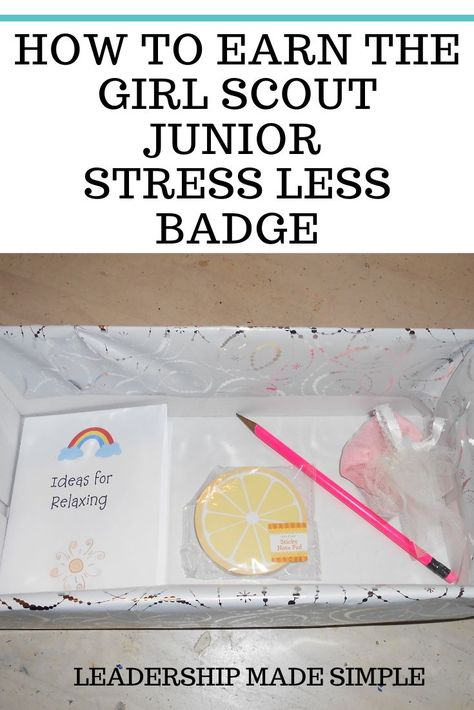 How My Troop Earned the Junior Girl Scout Stress Less Badge – Scout Leader Junior Budget Maker Badge, Girl Scout 1st Meeting Ideas, Junior Girl Scout Meeting Ideas, Junior Badges Girl Scouts, Junior Badge Ideas, Girl Scout Gift Ideas, Girl Scout Junior Badges, Junior Girl Scouts Activities, Girl Scout Badges Requirements