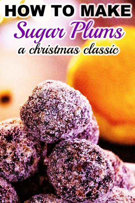 Sugar Plums are delicious little treasures that bring a feeling of an old-fashioned Christmas into the home! They are a fun surprise from the decadent treats that are normally served during this time! Healthy Delicious Dessert Recipes, Snack Idea For Work, Sugar Plum Shortbread Christmas Cookies, Christmas Baking Ideas Treats Gifts, Sugar Plum Shortbread Cookies, Old Christmas Candy Recipes, Old Fashioned Christmas Candies, Sugar Plum Recipes Baking, Healthy Christmas Candy