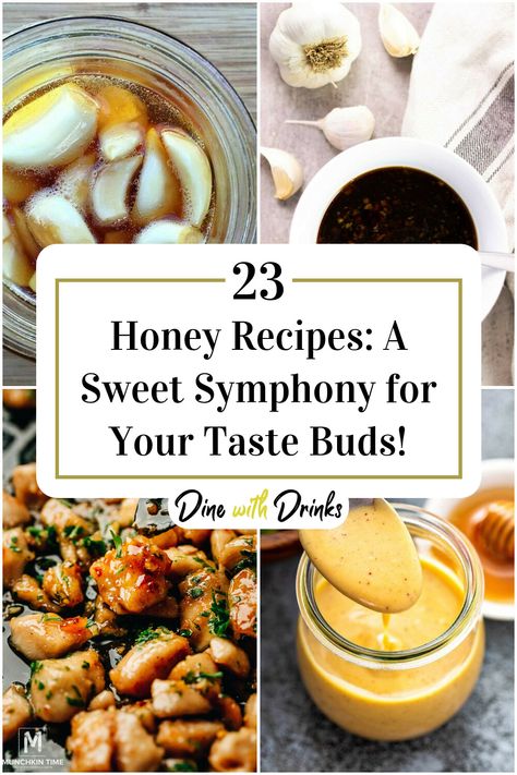 Collage of 4 honey recipes. Desserts With Honey, Honey Recipes Healthy, Herb Infused Honey, Recipe Using Honey, Recipe With Honey, Honey Dessert, Mouthwatering Desserts, Infused Honey, Healthy Honey