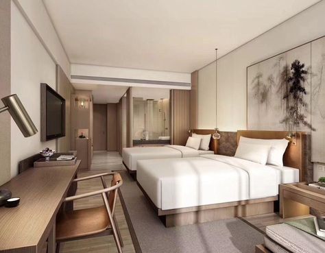 Hotel Room Design Ideas to Draw in Customers Hotel Room Design Luxury, Hotel Room Design Bedrooms, Modern Hotel Room Design, Hotel Interior Bedroom, Twin Beds Guest Room, Small Hotel Room, Luxury Hotel Bedroom, Hotel Bedroom Design, Modern Hotel Room